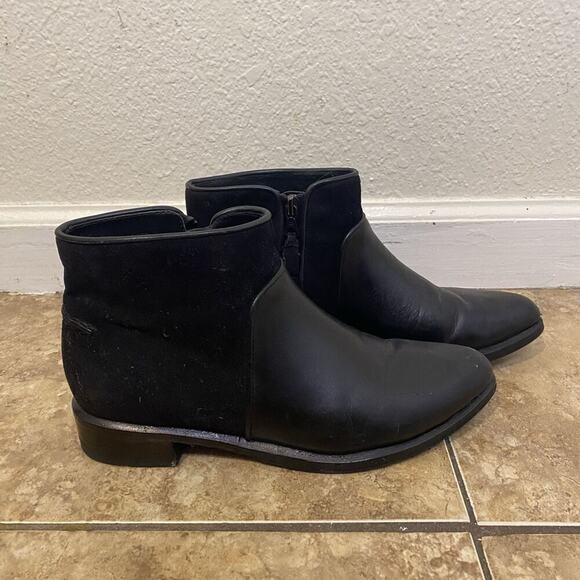 Rag & Bone Aston Suede Leather Short Ankle Biker Boot Black Womens Size 6.5 - Picture 2 of 12